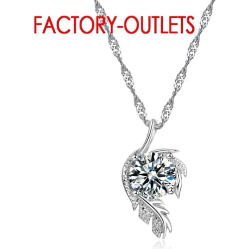 925 Sterling Silver Custom Pendant Necklace For Decoration Fashion Jewelry Leaves Shape CZ Crystal Women Girls Party Engagement