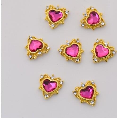 10pcs/lot Nail Art Charming Stud Rhinestone Decor Metallic Gold Studs Clear/AB//Red Crystal Manicure Nail Art Accessory 3D Studs
