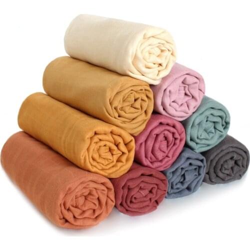 120x120cm Fall Color Bamboo Cotton Muslin Swaddle Blankets Solid Newborns Baby Blanket Wrap Plain Children Bath Towel