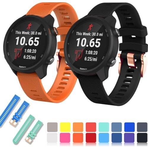 20mm Silicone Watchband Straps for Garmin Vivoactive 3t-3 HR/Forerunner 245 645 MUSIC venu sq Straps Bracelet Wristband Correa