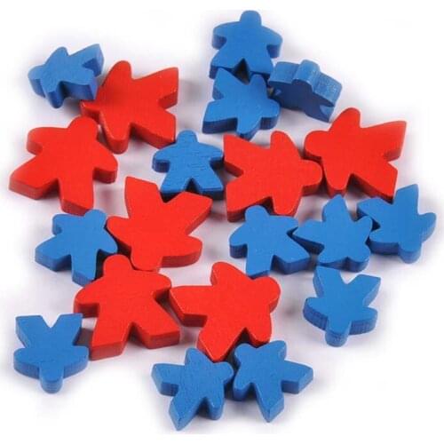 20Pcs Blue/Red Standing People/Man Mix Wood Craft For Handmade Scrapbooking Accessories Home Decor DIY Ornament Supplies M2661