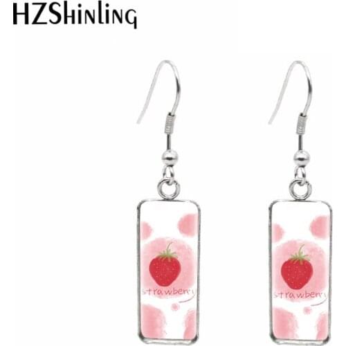 2020 Hot Summer Fruit Watermelon Straberry Cartoon Printing Handmade Crafts Dangle Drop Hook Earrings for Young Girls