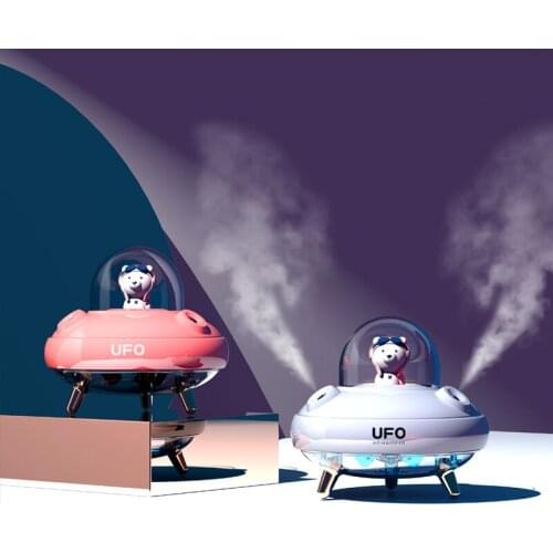 400ML UFO Dual Spray Cute Pet Humidifier Air Atomizer Water Replenishment Instrument Desktop Mini Usb Aromatherapy Humidifier