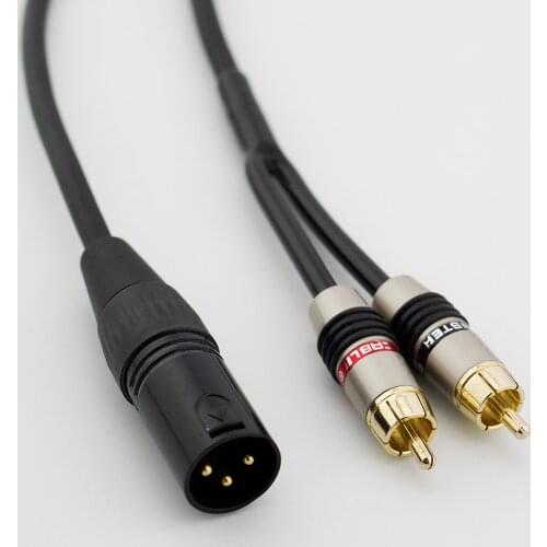 Hifi xlr Male to Male 2RCA Audio cable lead for Mixer Sound Microphone cable Audio amplifier TV cable OFC shielded cable
