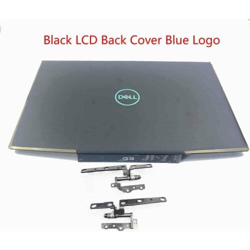 For Dell G Series G3 15 3590 Black LCD Back Cover Blue logo 0747KP + Hinges set