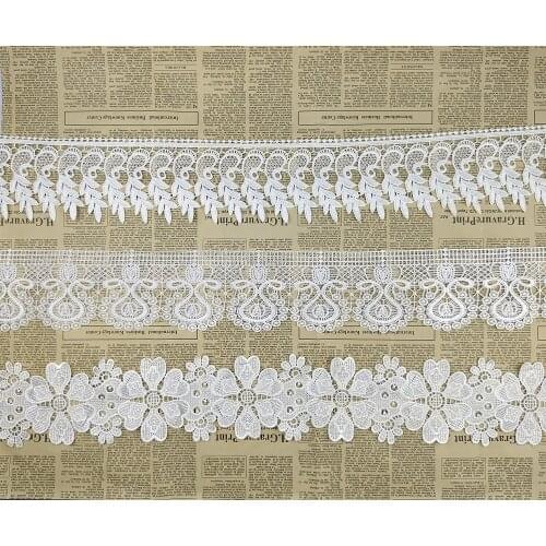 White lace section with embroidery collar DIY tailoring exquisite clothing dress applique craft supplies fabric 1 meter for sale