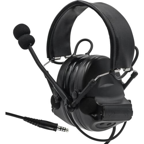 COMTAC Tactical Headset Comtac II Active Noise Canceling Pickup Headphone Airsoft Military Hunting Tactical Shooting Earmuffs BK