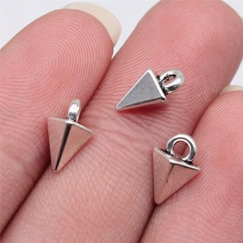 40pcs 10x5mm Antique Silver Color Awl Charms Pendant For Jewelry Making DIY Jewelry Findings