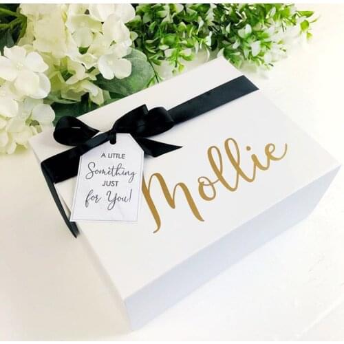 Foil gold will you be my bridesmaid boxes custom bow wedding thank you gift boxes birthday gift box maid of honor proposal box