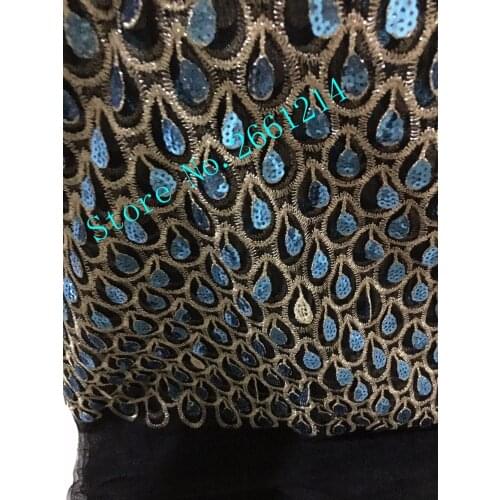 XFrench lace with sequins latest high quality french lace fabric bridal lace fabric for dress BZL-89524