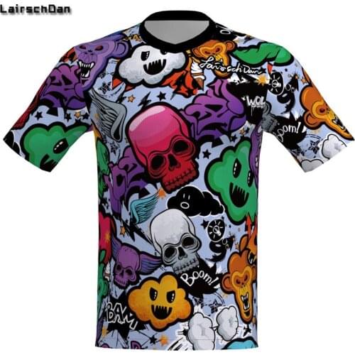 LairschDan Skull Enduro bike jerseys motocross bmx jersey downhill short sleeve cycle clothes mx mtb t shirt maillot vtt homme