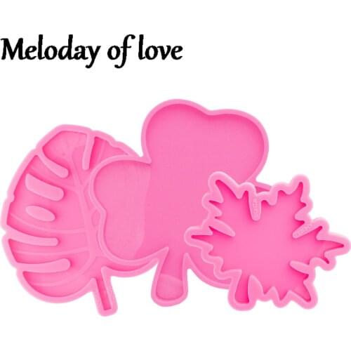 Glossy Silicone Maple leaf Geode Coaster Agate Resin Resin Mold, Epoxy Jewelry Resin Casting Moulds Clay Molds DY0758