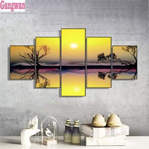 Diamond Embroidery yellow sunset landscape Full Square/Round Diamond Painting 5D DIY Cross Stitch Rhinestone pictures mosaic art