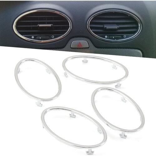 Air conditioning ABS chrome trim outlet decoration for Ford Focus 2 2006 2007 2008 2009 2010 2011 car accessories