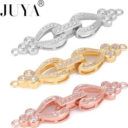 High quality Copper Zircon Fold Over Clasps For Bracelets Necklace Floating Charms 12*30mm Breloque Pour Fabrication Bijoux