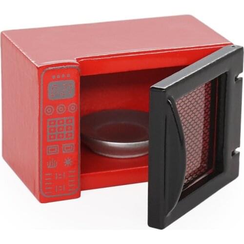 Odoria 1:12 Miniature Red Microwave Oven Kitchen Cookware Furniture Model Home Dollhouse Accessories Doll House Decoration