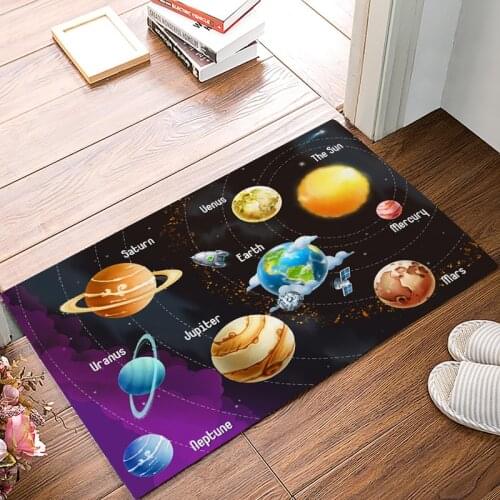 Cartoon Solar System Dirt Debris Mud Trapper Boot Shoes Scraper Accessory Sets Personalized Area Runners Natural Coir Living