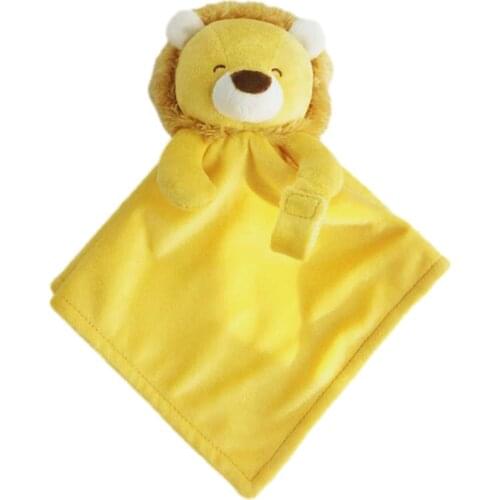 Cartoon Appease Towel Comfortable Lion Appease Doll Soft Newborn Baby Soothe Appease Towel Plush Comforting Towel Toy
