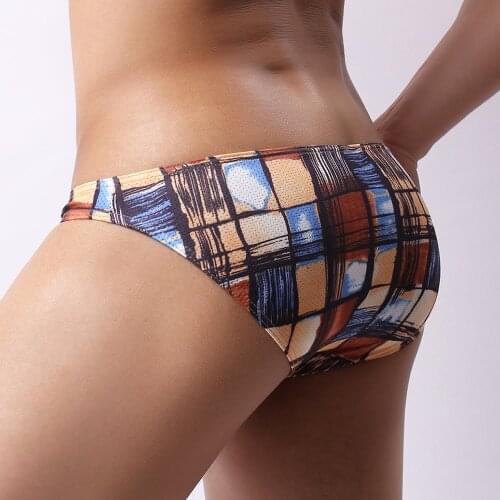 Mens Sexy Lingerie Low Rise Boxers Underwear Breathable Underpants Comfortable U Pouch Mesh Bikini Briefs Gay Male Panties