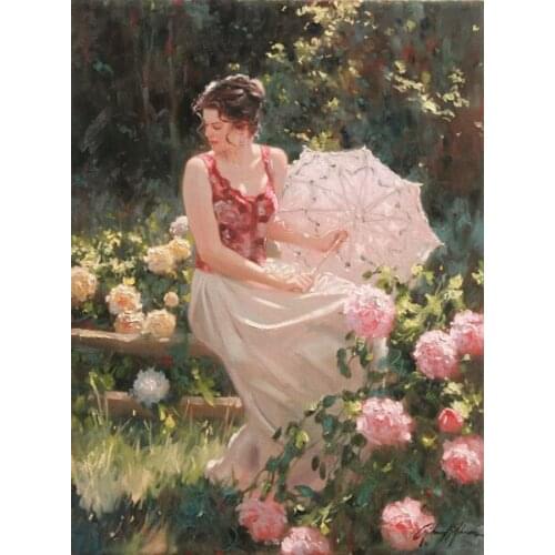 Cross Stitch Kits Umbrella woman Crafts 14CT Unprinted People Beauty For Embroidered Handmade Arts Set Wall Home Decor