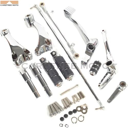 Chrome Motorcycle Forward Controls Kit Shift Lever Linkage Moto Foot Rest Pegs case for Harley Sportster XL 883 1200 2004-2013