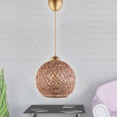Saint Belisama Pallina Single Pendant Lamp Jute Coffee Chandelier