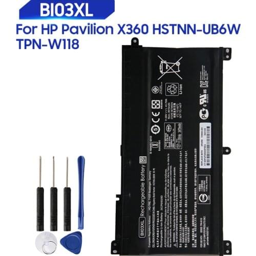 Original Replacement Battery For HP Pavilion X360 HSTNN-UB6W TPN-W118 13-U142TU BI03XL Genuine Battery 3470mAh