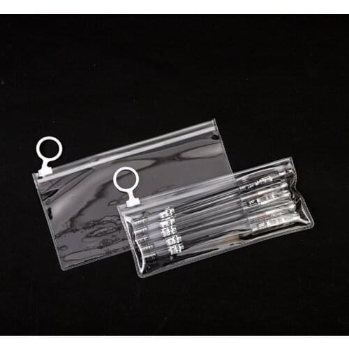 1000pcs/lot PVC Transparent Envelope Binder Pocket pen bag plastic waterproof underwear bag Cosmetic Bag Custom size