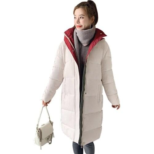 2020 winter new down jacket women overcoat medium long Korean loose plus size parker coat womens cotton jacket disassembly hood