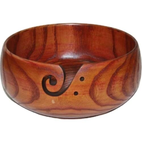 Q0KA Eco-friendly Wood Yarn Storage Bowl Knitted Crochet Wool Sewing Supply Organizer