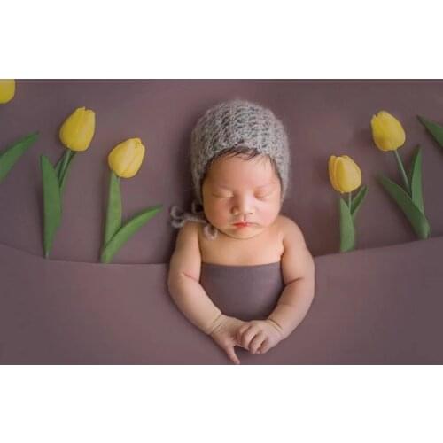Newborn Baby Photography Props Accessories 10PCS PU Tulips Artificial Flowers Baby Photo Props Mini Tulip Studio Prop Fotografia