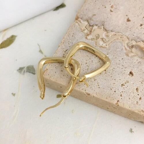 Monlansher Irregular Geometric U Hoop Earrings Gold Silver Color Copper Metal Earrings for Women Minimalist Earrings Jewelry