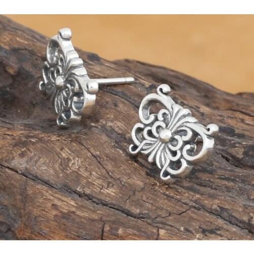 Handmade Thai Pure Silver Butterfly Earrings Vintage 925 Silver Butterfly Earring Real Sterling Silver Women Earring