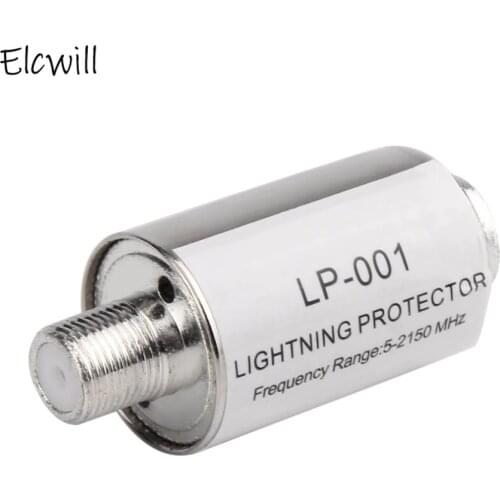 TV Satellite Antenna Lighting Protector Coaxial Lightning Arrester Protect 5-2150MHz Low Insertion Loss High Return Loss