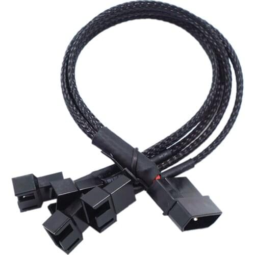 3Pin/4Pin Cooler Cooling Fan Splitter Power Cable for Computer Fan Cable Splitter Power Cable 12V 27cm 4pin IDE Molex to 4-Port