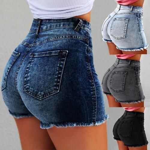 Womens Shorts Sexy Tassel High Waist Stretch Denim Hot Pants Factory Direct Sales 2021