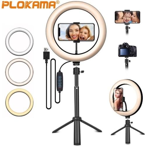 10 Inch Ring Light Led Selfie RingLight USB Photography Dimmable Photo Lamp with Remote Phone Stand for Live Video Streaming