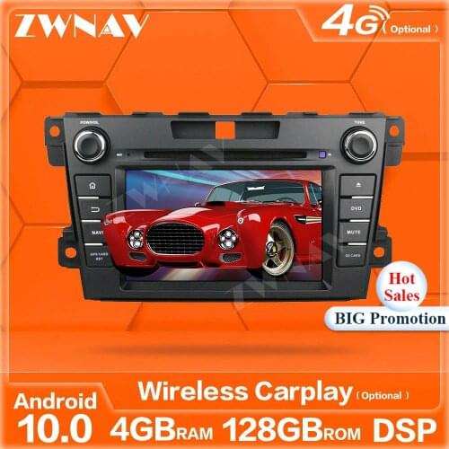 128G Wireless Carplay Android 10 Player For Mazda CX-7 2007-2010 2011 2012 2013 2014 2015 2016 GPS Audio Radio Stereo Head Unit