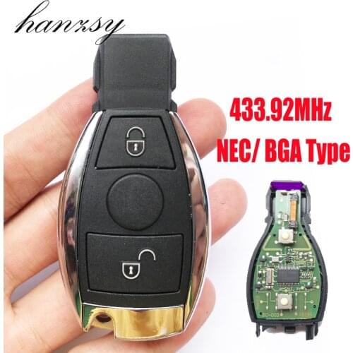 2 button 433.92MHz Car key For Mercedes BENZ 2000+ NEC/BGA Complete Remote Control Key shell Keyless Entry Fob Uncut blade