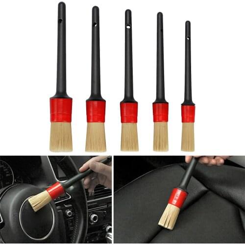 5x Exterior Car Detailing Brush Set Cleaning Brushes for Cleaning Engine