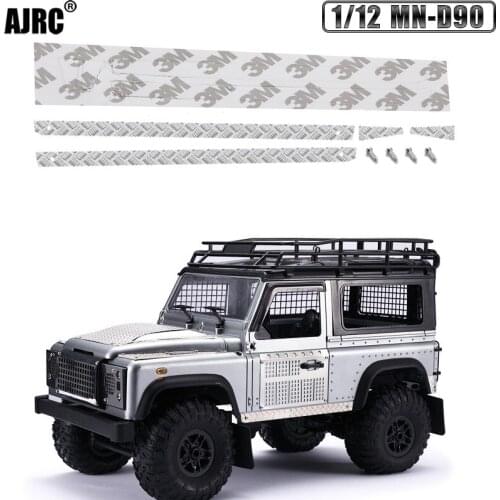 AJRC 1/12 MN-D90 Defender modified parts car Metal side skid plate Side skirt decorative strip Toy car parts