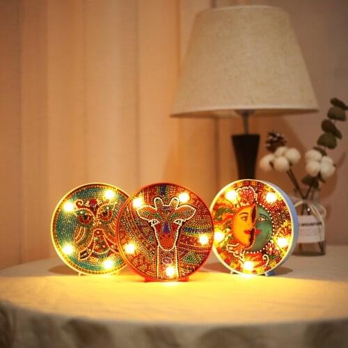 5d diamond painting landscape night light Mandala flower design giraffe animal diamond painting mosaic round embroidery led