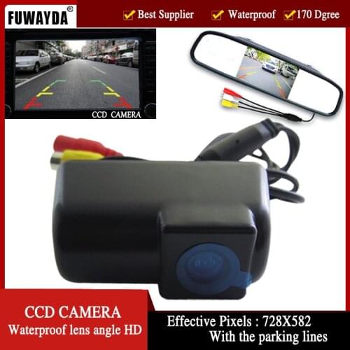 FUWAYDA Color CCD Car Rear View Camera for Ford Transit connect,with 4.3 Inch Rear view Mirror Monitor