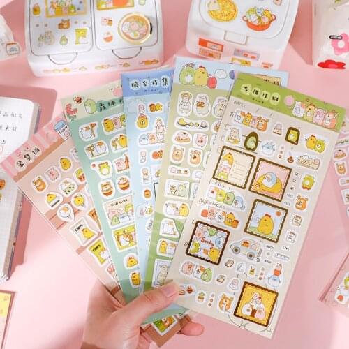 Kawaii Fruit Animal Series Decorative Stickers DIY Pocket Diary Phone Stationery Stickers Childrens Gifts Planner Stickers