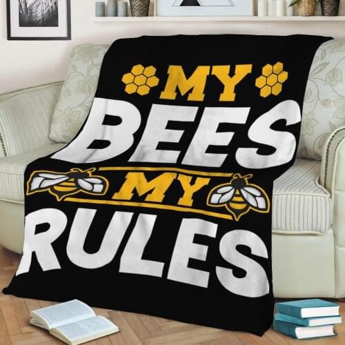 Beekeeper Bees Flannel Throw Blanket 3D Printed Keep Warm Sofa Child Blanket Home Decor Textiles Dream Family Gift