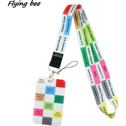 Flyingbee X1833 Medical Order Of Blood Draw Doctor Nurse ID Card Holder Staff Card Lanyard For Nursing Clinicals And RN Student