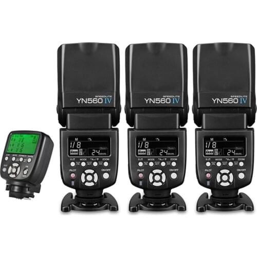 3x Wireless Speedlite Flash Yongnuo YN560 IV +YN560TX Flash Controller For Canon Nikon with free 3 Flash Diffuser Box