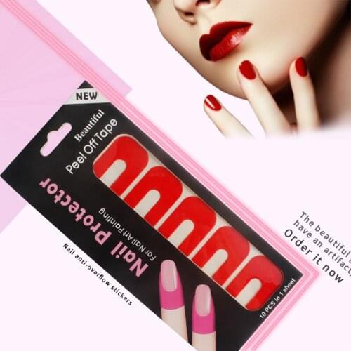 10Pcs/sheet Nail Polish Varnish Protector Stickers Holder Tool Creative U-shape Spill-proof Durable Manicure Tool Finger Cover