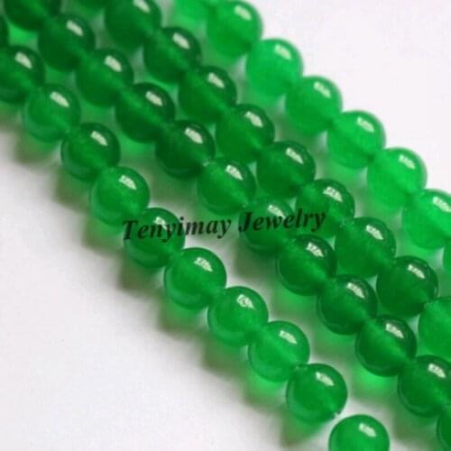 Fashion 8mm Green Jadee Beads For Jewelry Making Chalcedonye Beads 5 Strands/Lot(50pcs/strand)