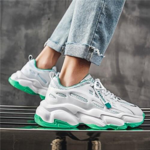 2021Running Shoes Men Hot Sale Sneaker Breathable Non-Slip Wear-Resistant Outdoor Walking Daddy Shoes Casual Sport Shoes Cushion